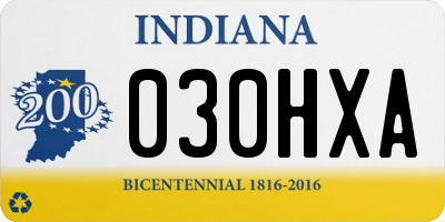 IN license plate 030HXA