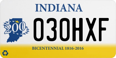 IN license plate 030HXF