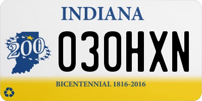 IN license plate 030HXN