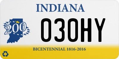 IN license plate 030HY