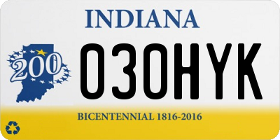 IN license plate 030HYK