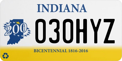 IN license plate 030HYZ