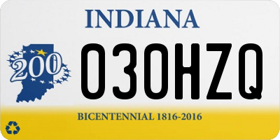 IN license plate 030HZQ