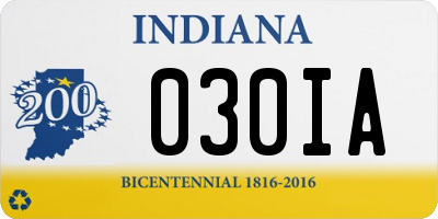 IN license plate 030IA