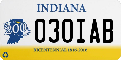 IN license plate 030IAB