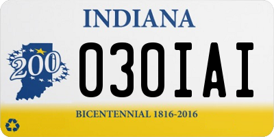 IN license plate 030IAI