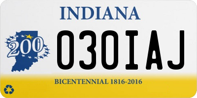 IN license plate 030IAJ
