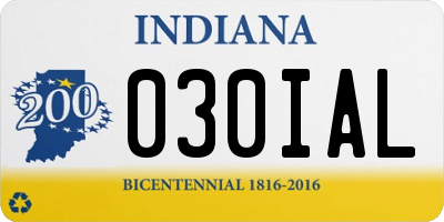 IN license plate 030IAL