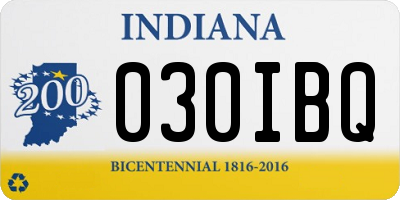 IN license plate 030IBQ