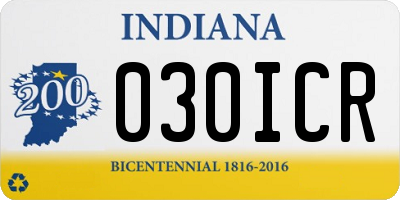 IN license plate 030ICR