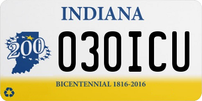 IN license plate 030ICU