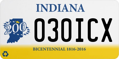 IN license plate 030ICX