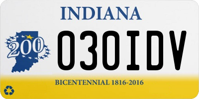 IN license plate 030IDV