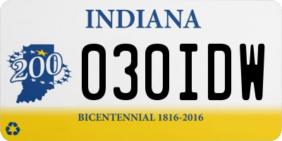 IN license plate 030IDW