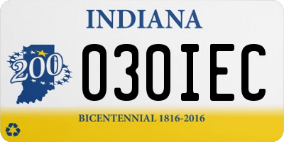 IN license plate 030IEC