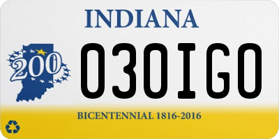 IN license plate 030IGO