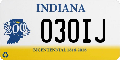 IN license plate 030IJ