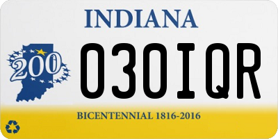 IN license plate 030IQR