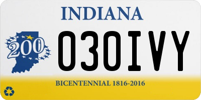 IN license plate 030IVY
