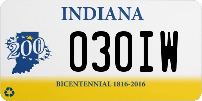 IN license plate 030IW