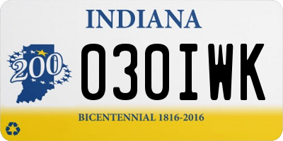 IN license plate 030IWK