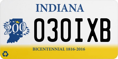 IN license plate 030IXB