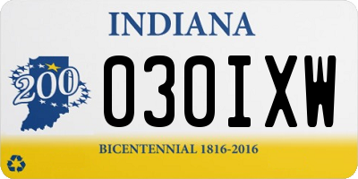 IN license plate 030IXW