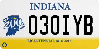 IN license plate 030IYB