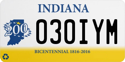 IN license plate 030IYM