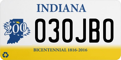 IN license plate 030JBO