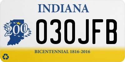 IN license plate 030JFB