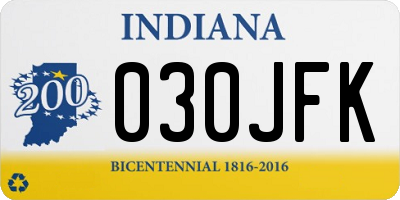 IN license plate 030JFK