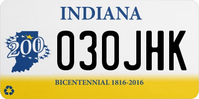 IN license plate 030JHK