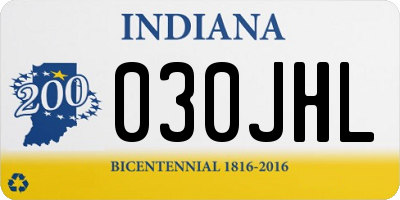 IN license plate 030JHL