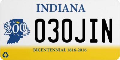IN license plate 030JIN