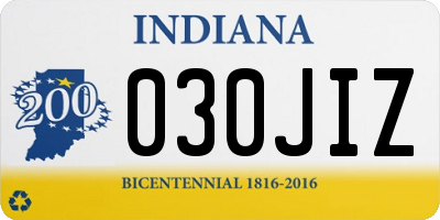 IN license plate 030JIZ