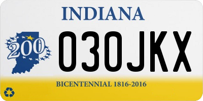 IN license plate 030JKX