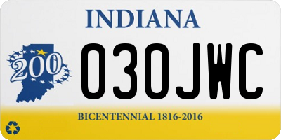 IN license plate 030JWC