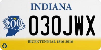 IN license plate 030JWX