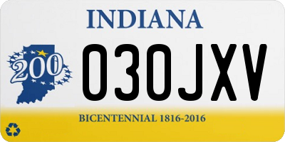 IN license plate 030JXV