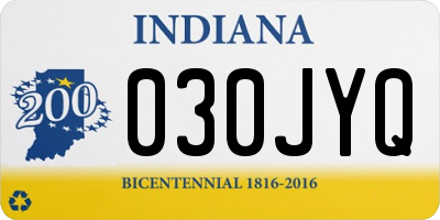 IN license plate 030JYQ