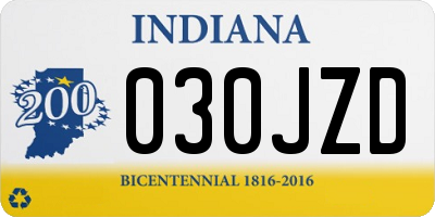 IN license plate 030JZD