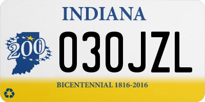 IN license plate 030JZL