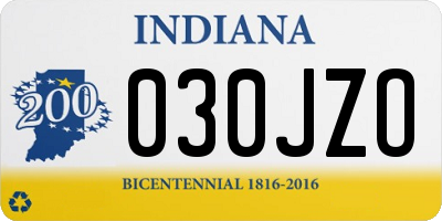 IN license plate 030JZO