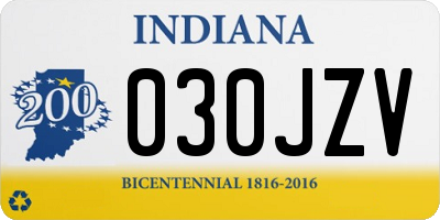 IN license plate 030JZV