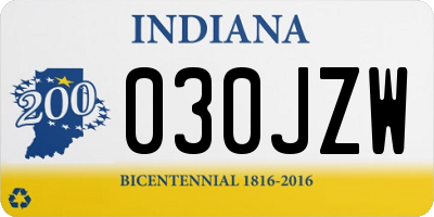 IN license plate 030JZW
