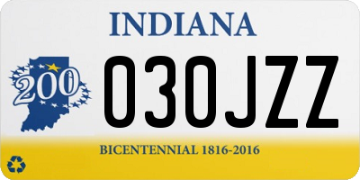 IN license plate 030JZZ