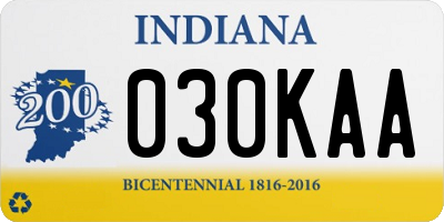 IN license plate 030KAA