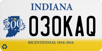 IN license plate 030KAQ