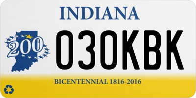 IN license plate 030KBK